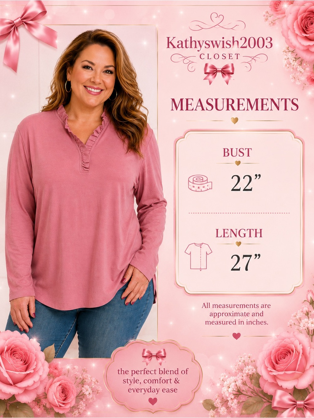 Appleseed's Pink Ruffle-Neck Long Sleeve Tee - Picture 4 of 15